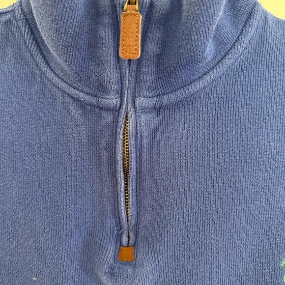 Polo Ralph Lauren Pullover Sweater Men's XL Royal Blue Quarter Zip Logo Preppy - Picture 5 of 7